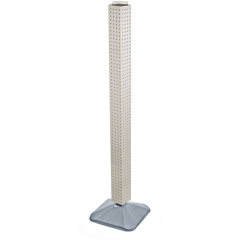 Azar 48" x 4" Standard 4-Sided Interlocking Pegboard Display Tower, White (700225-WHT) image 1