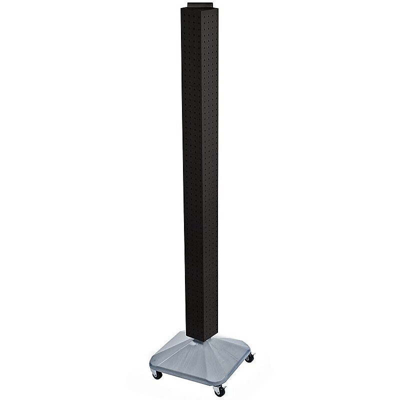 Azar® 60"(H) x 4"(W) x 4"(D) Standard Interlocking Pegboard Display Tower, Black image 1