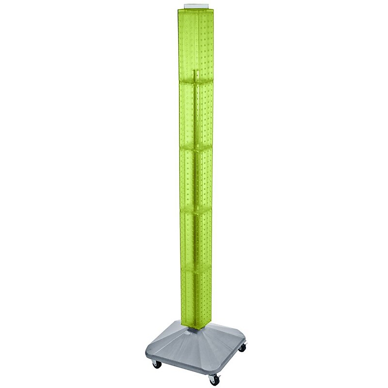 Azar® 60"(H) x 4"(W) x 4"(D) Standard Interlocking Pegboard Display Tower, Green image 1