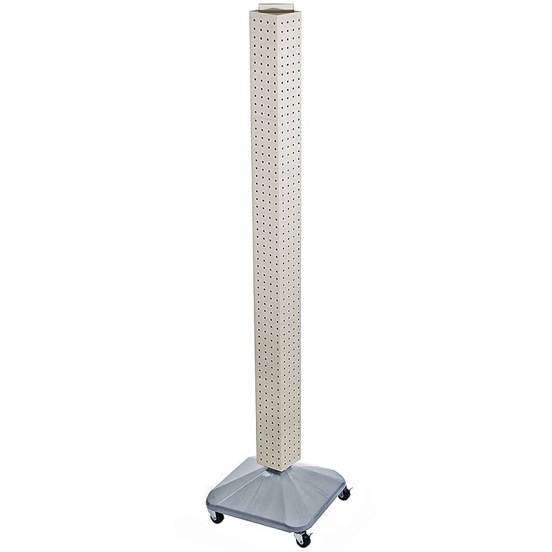 Azar® 60"(H) x 4"(W) x 4"(D) Standard Interlocking Pegboard Display Tower, White image 1