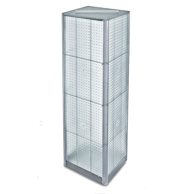 Azar 60" x 16" 4-Sided Pegboard Spinner Floor Display, Clear (700405-CLR) image 1