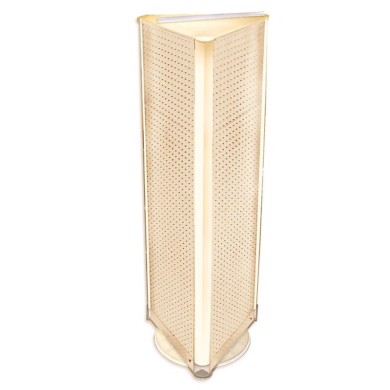 Azar® 60"(H) x 16"(W) 3-Sided Pegboard Floor Display, Almond image 1
