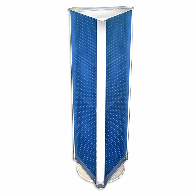 Azar 60" x 16" 3-Sided Pegboard Floor Display, Blue (700450-BLU) image 1