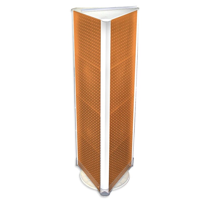 Azar® 60"(H) x 16"(W) 3-Sided Pegboard Floor Display, Orange image 1
