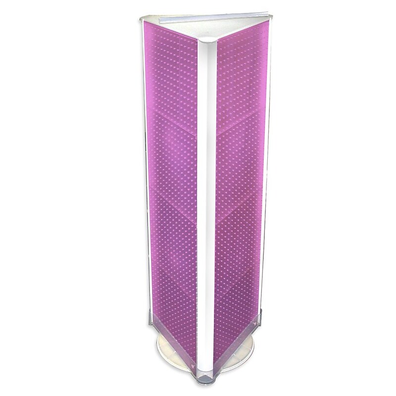 Azar® 60"(H) x 16"(W) 3-Sided Pegboard Floor Display, Pink image 1