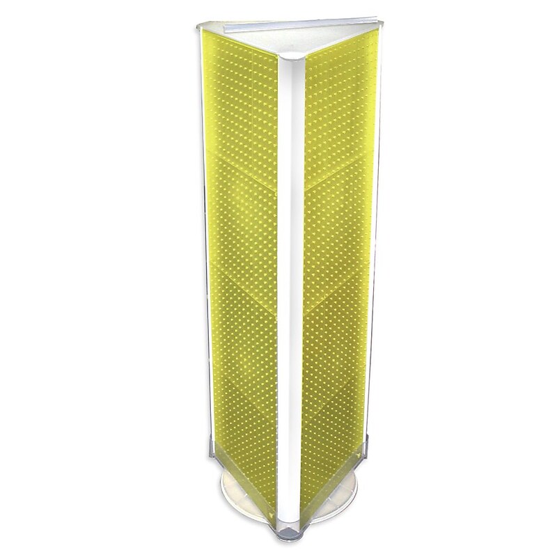 Azar® 60"(H) x 16"(W) 3-Sided Pegboard Floor Display, Yellow image 1