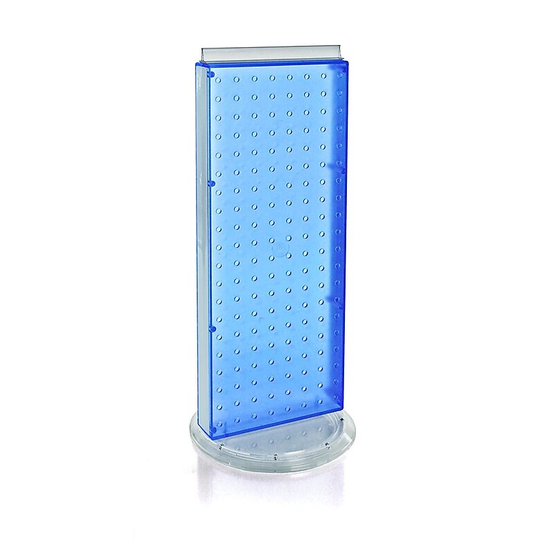 Azar 20"(H) x 8"(W) 2-Sided Revolving Pegboard Counter Unit, Blue image 1