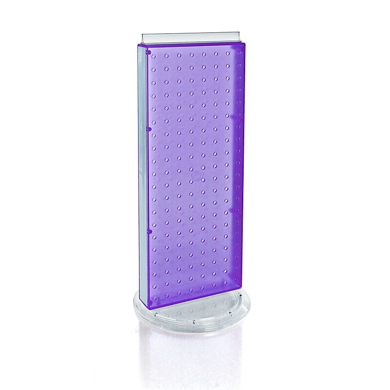 Azar 20"(H) x 8"(W) 2-Sided Revolving Pegboard Counter Unit, Purple image 1