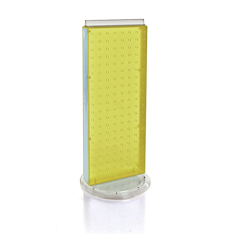 Azar 20"(H) x 8"(W) 2-Sided Revolving Pegboard Counter Unit, Yellow image 1