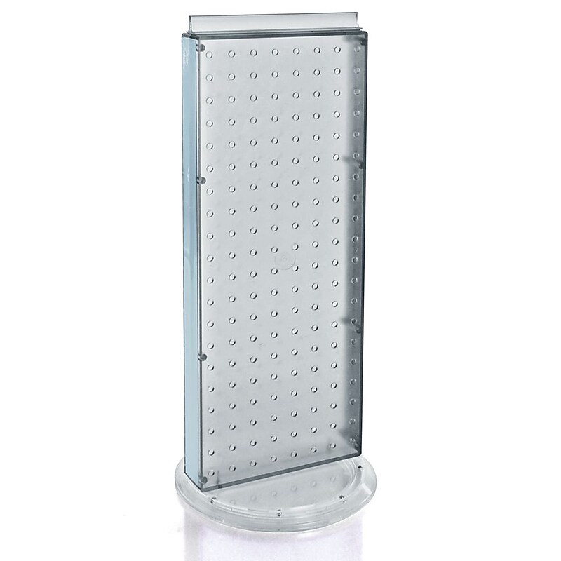 Azar 8"W 2-Sided Non-Revolving Pegboard Counter Unit, Clear (700509-CLR) image 1