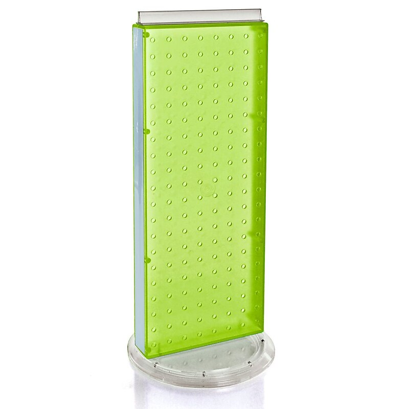 Azar 8"W 2-Sided Non-Revolving Pegboard Counter Unit, Green (700509-GRE) image 1
