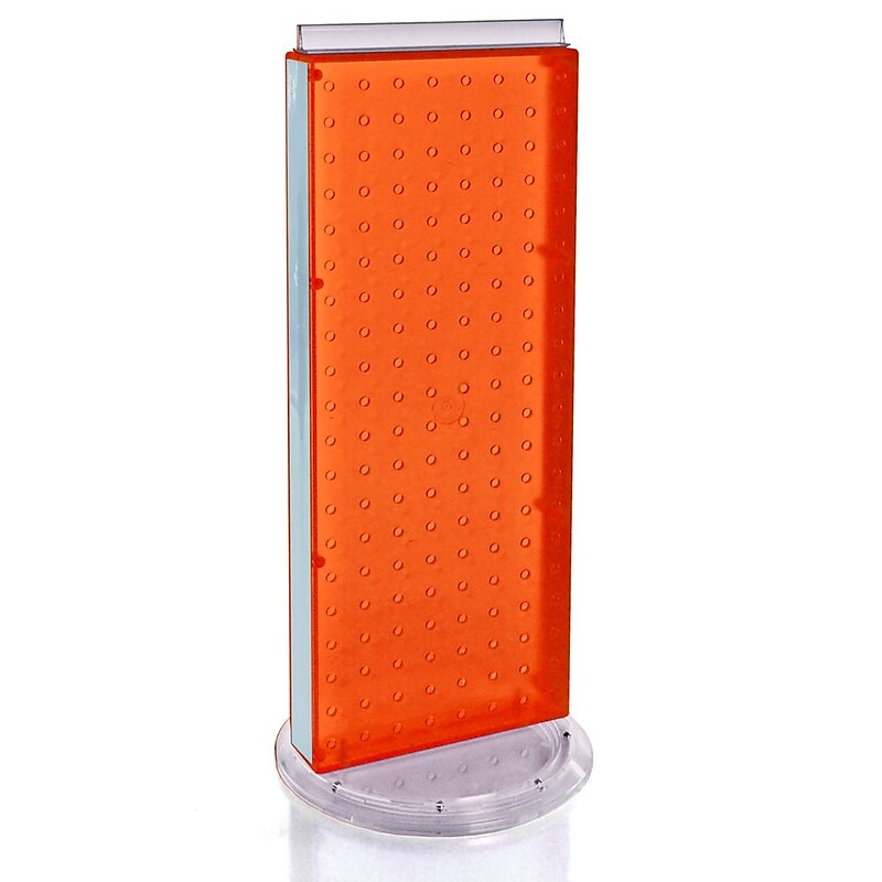 Azar 8"W 2-Sided Non-Revolving Pegboard Counter Unit, Orange (700509-ORG) image 1