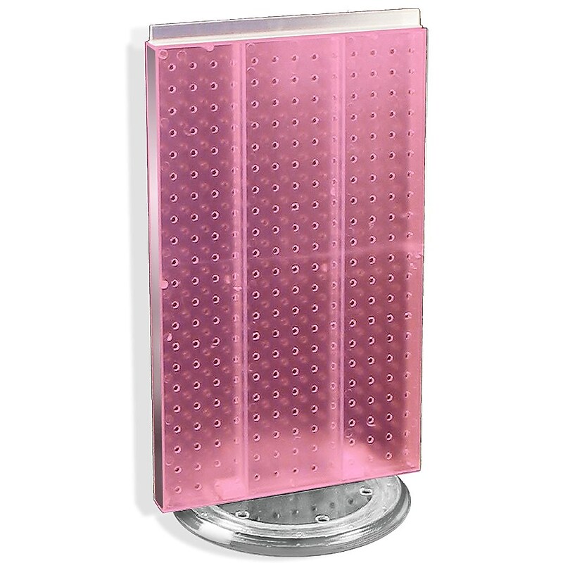 Azar 13 1/2"W 2-Sided Pegboard Counter Unit, Pink (700513-PNK) image 1