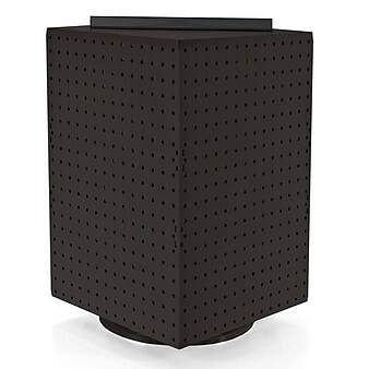 Azar® 20"(H) x 14"(W) x 14"(D) 4-Sided Revolving Pegboard Display, Black Solid