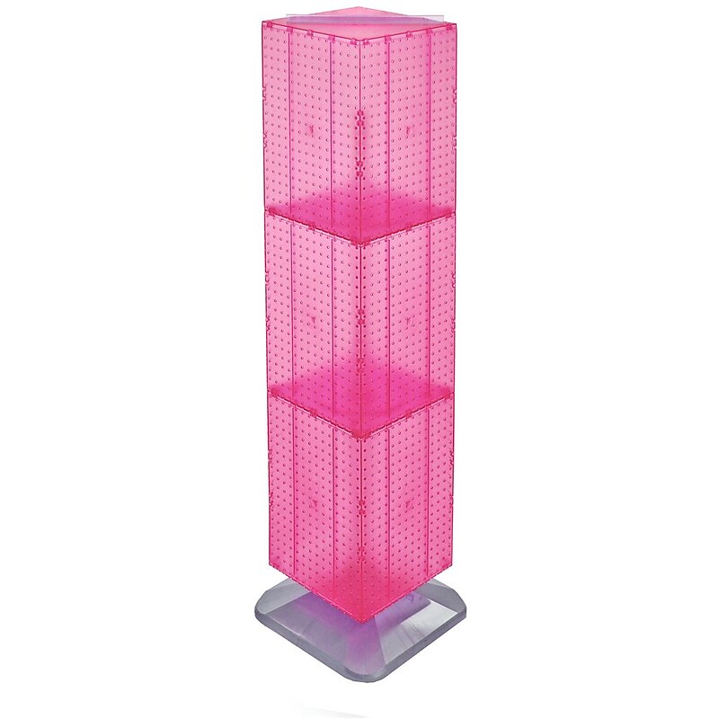 Azar 60" x 14" 4-Sided Interlocking Pegboard Display, Pink (701464-PNK) image 1