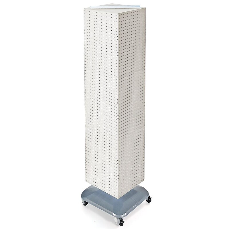 Global Approved  4-Sided Interlocking Pegboard Floor Display W/ Wheels, 60