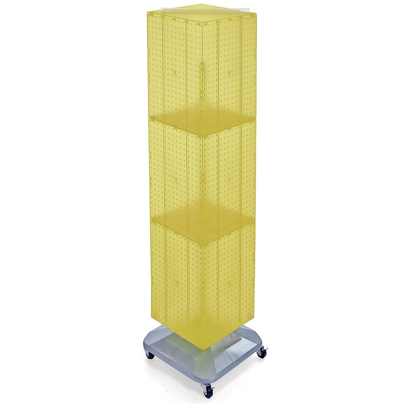 Azar 60" x 14" 4-Sided Interlocking Pegboard Floor Display, Yellow (701465-YEL) image 1