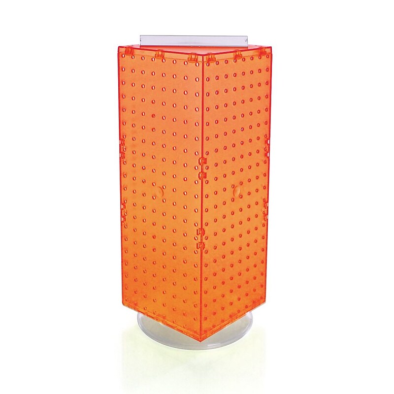 Azar® 20"(H) x 8"(W) x 8"(D) 4-Sided Interlocking Pegboard Display, Orange image 1