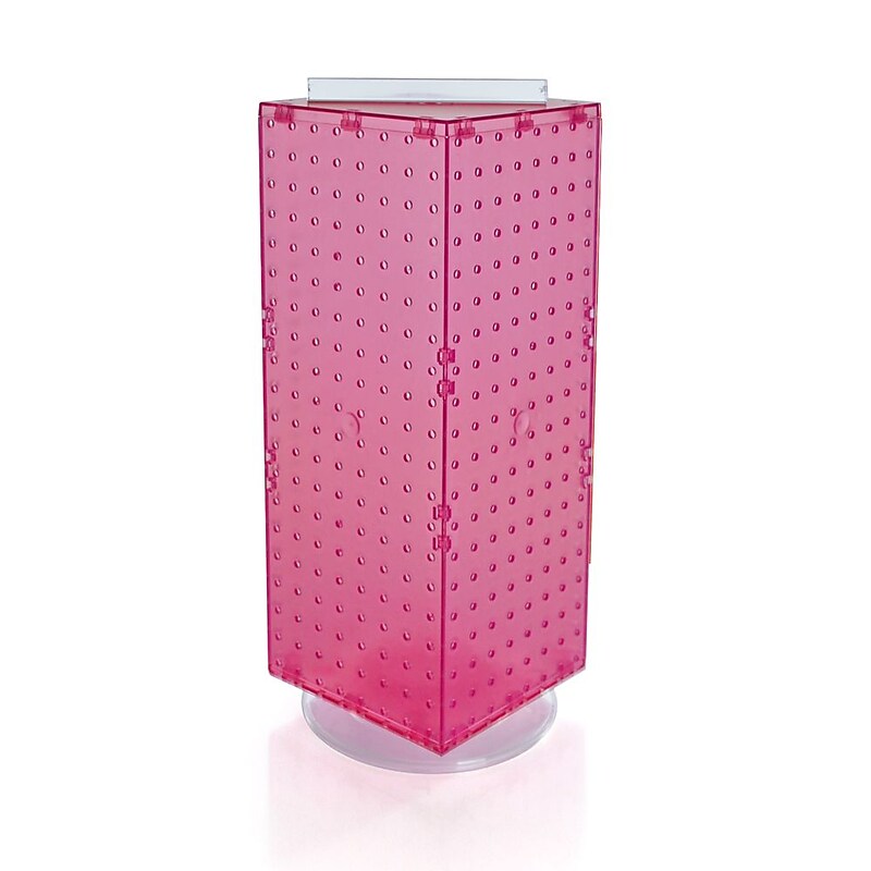 Azar 20"H x 8"W 4-Sided Interlocking Pegboard Display, Pink (703385-PNK) image 1