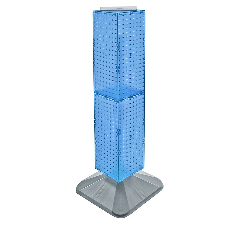 Azar® 40"(H) x 8"(W) x 8"(D) Standard 4-Sided Interlocking Pegboard Display Tower, Blue image 1