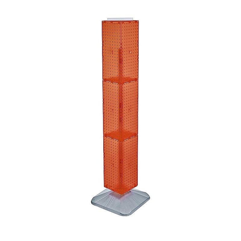 Azar® 60"(H) x 8"(W) x 8"(D) Interlocking Pegboard Floor Display, Orange image 1