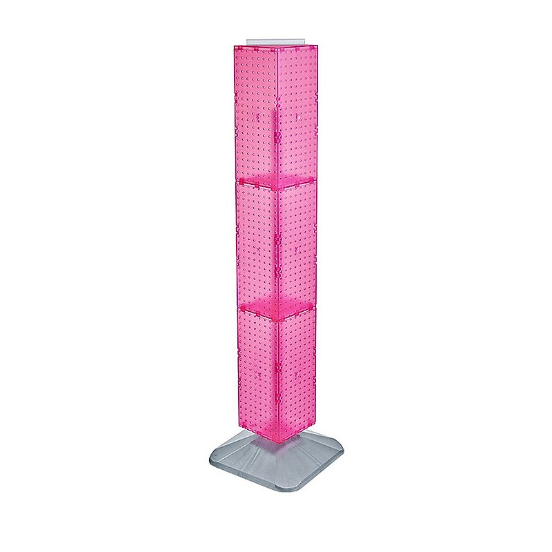 Azar® 60"(H) x 8"(W) x 8"(D) Interlocking Pegboard Floor Display, Pink image 1
