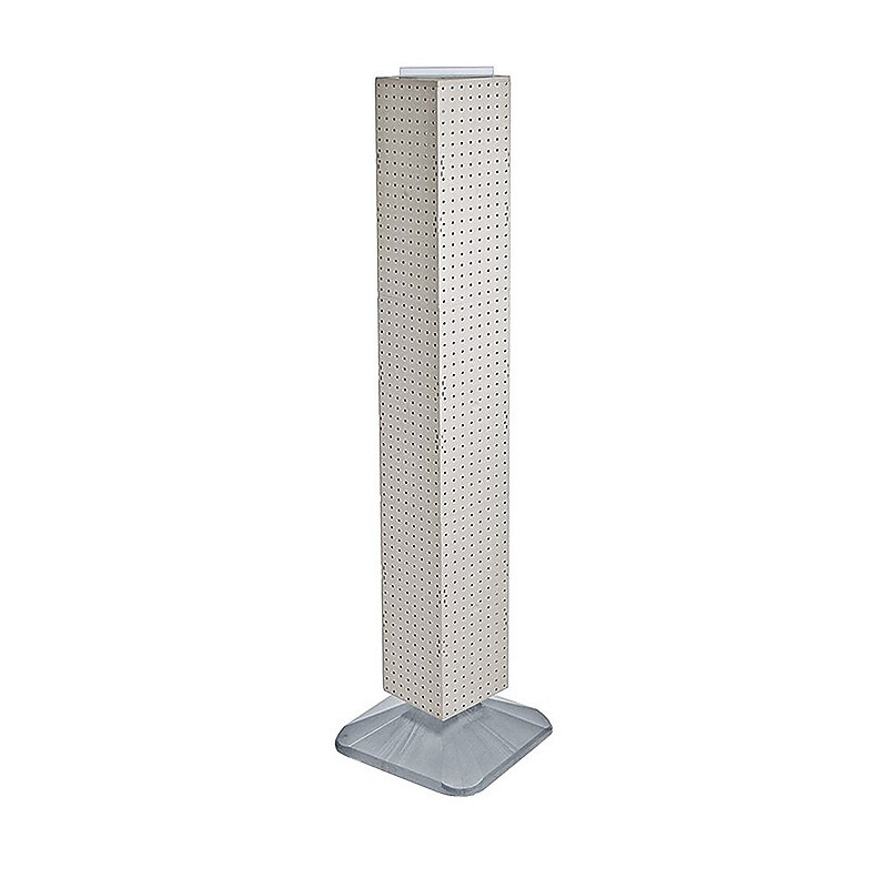 Azar® 60"(H) x 8"(W) x 8"(D) Interlocking Pegboard Floor Display, White image 1