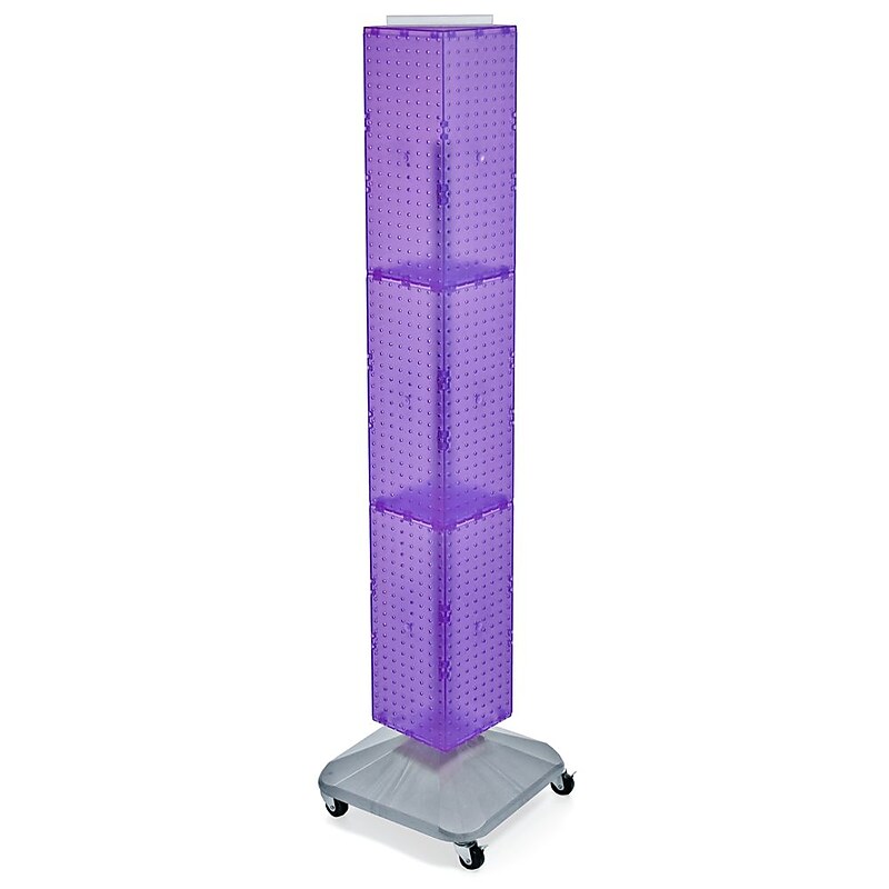 Azar® 60"(H) x 8"(W) x 8"(D) 4-Sided Interlocking Pegboard Display, Purple image 1