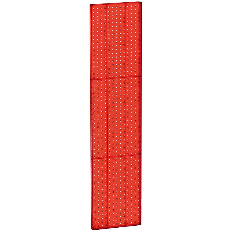 Azar® 60"(H) x 13 1/2"(W) Pegboard 1-Sided Wall Panel, Translucent Red, 2/Pack image 1