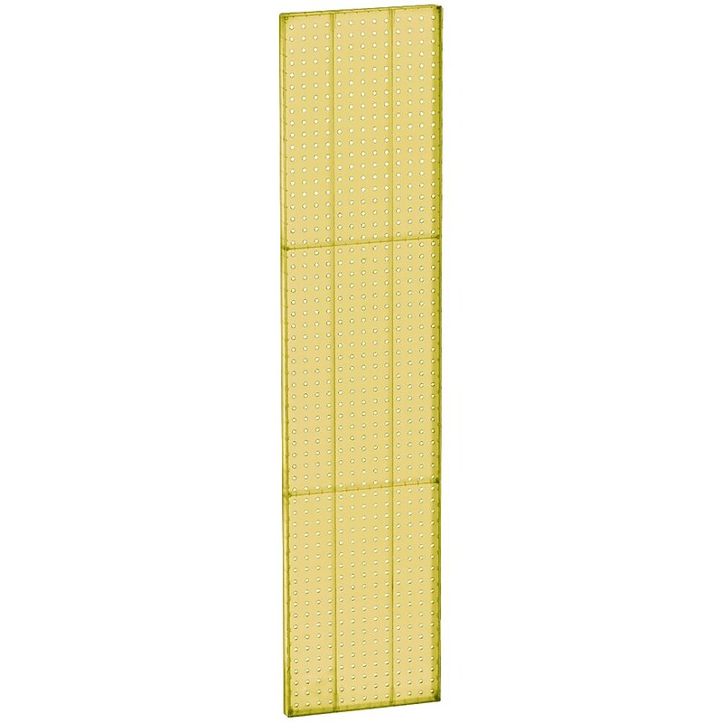 Azar® 60"(H) x 13 1/2"(W) Pegboard 1-Sided Wall Panel, Translucent Yellow, 2/Pack image 1