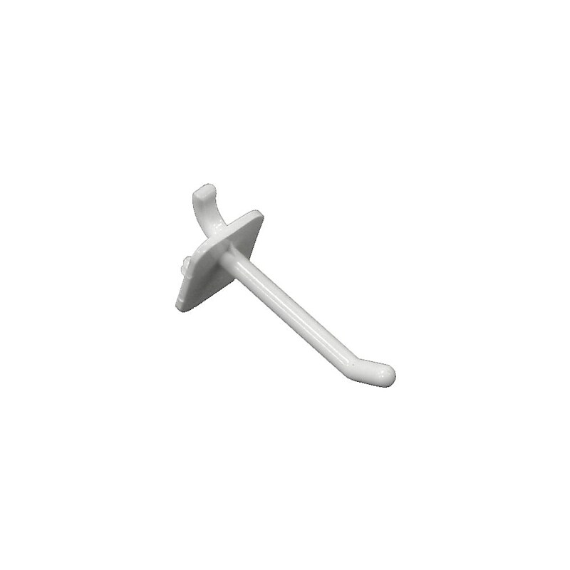 Global Approved  Opaque Plastic Pegboard Locking Hook, White - Pkg Qty 50