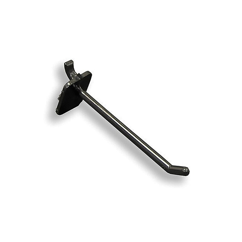 Global Approved  Opaque Plastic Pegboard Locking Hook, Black - Pkg Qty 50