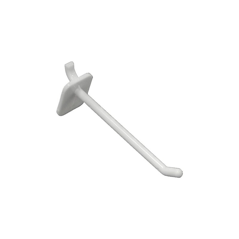 Global Approved  Opaque Plastic Pegboard Locking Hook, White - Pkg Qty 50