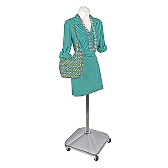 Azar® 60" Plastic Female Bust on Wheeled Plastic Base; White