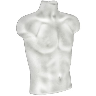 Azar® Male Bust For Pegboard/Slatwall, White, 2/Pk