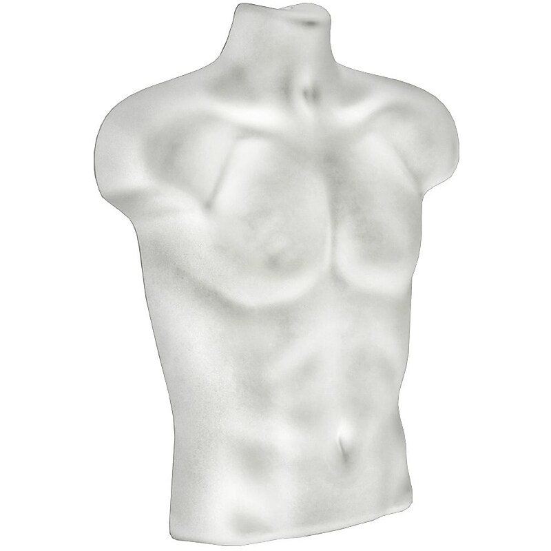 Global Approved  Plastic Male Torso For Pegboard/Slatwall, High, White - Pkg Qty 2