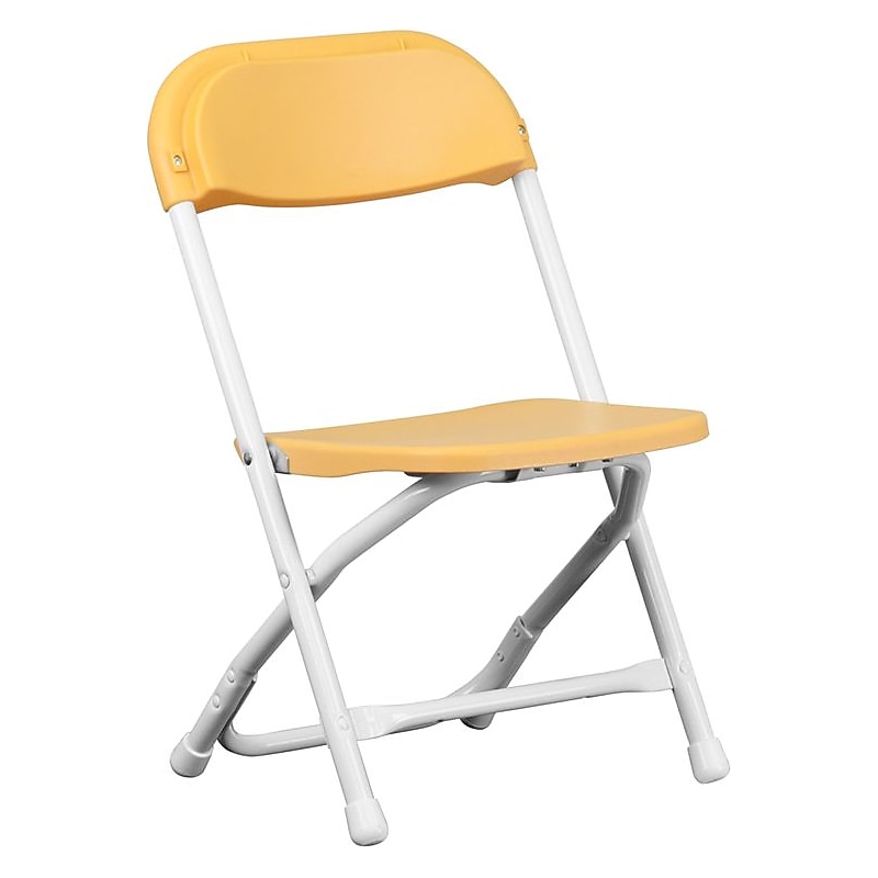 Flash Furniture Kids Plastic Armless Folding Chair, Yellow, 40/Pack (40YKIDYL) image 1