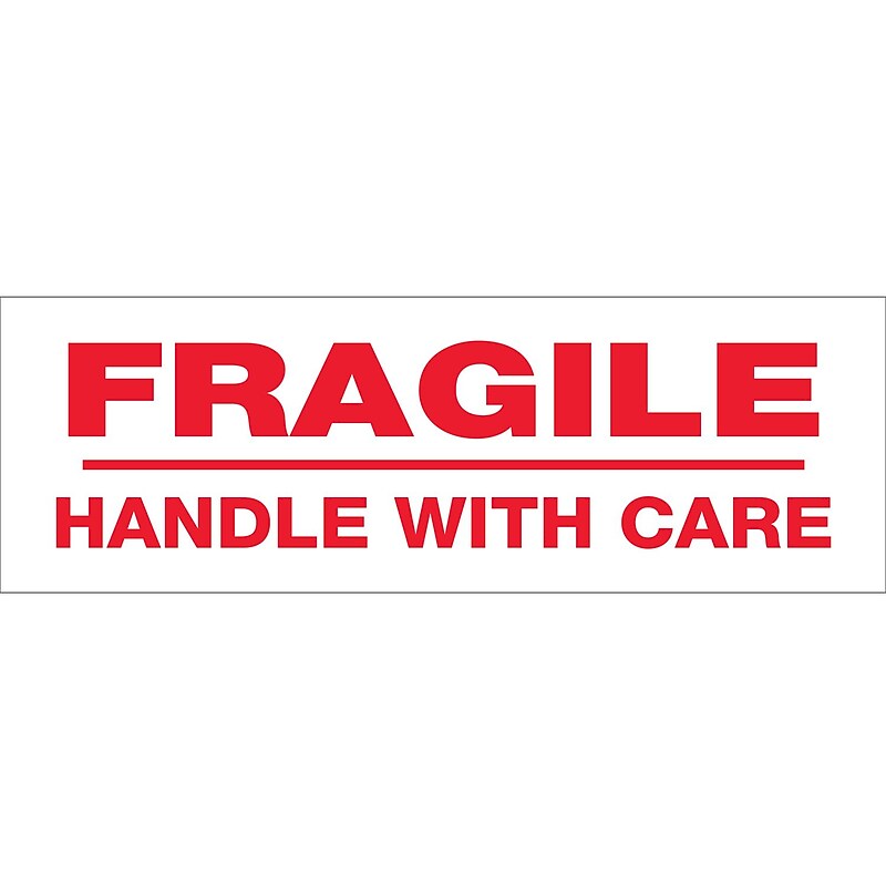 Tape Logic™ 3" x 110 yds. Pre Printed "Fragile Handle With Care" Carton Sealing Tape, 6/Pack image 1