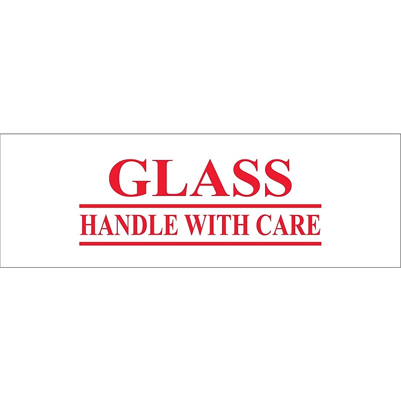 Tape Logic™ 2" x 55 yds. Pre Printed "Glass - Handle With Care" Carton Sealing Tape, 6/Pack image 1