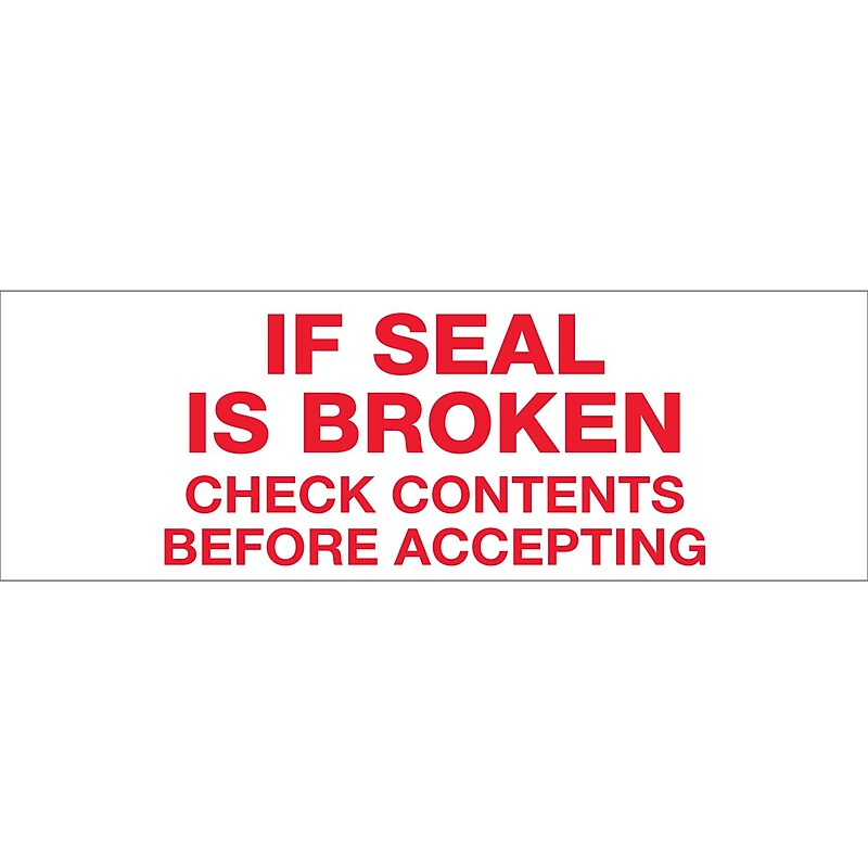 Tape Logic™ 3" x 110 yds. Pre Printed "If Seal Is Broken" Carton Sealing Tape, 6/Pack image 1