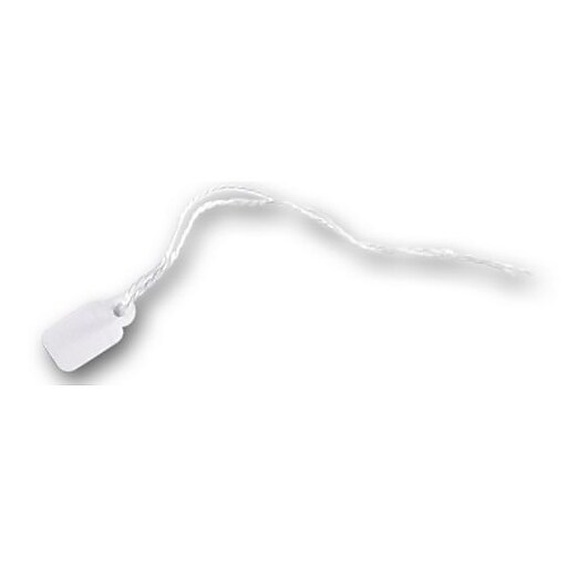 White Jewelry Tag With White String, 7/8" x 1/2" at Staples