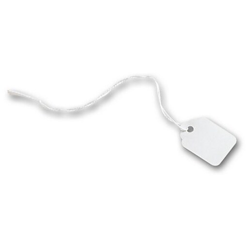 White Merchandise Tag With White String, 7/8" x 1 1/4" at Staples