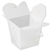 Bags & Bows Plastic Food Box 4" x 3.5" x 4", White, 12/Pack (1150-1)