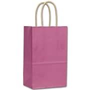 Bags & Bows Cotton Candy 3.5" x 5.25" x 8.25" Shopping Bags, Hot Pink, 250/Carton (15-050309-19)