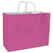 Bags & Bows Cotton Candy 6" x 16" x 12.5" Shopping Bags, Hot Pink, 250/Carton (15-160612-19)
