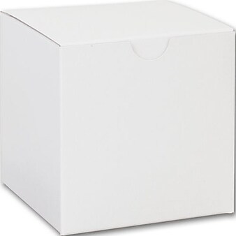 Bags & Bows 4" x 4" x 4" Gift Boxes, White, 100/Pack (250-040404C-9)