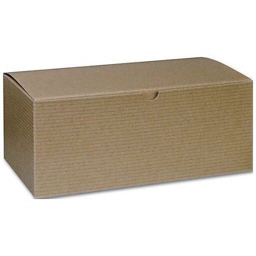 Kraft Paper 4"H x 5"W x 10"L Gift Boxes, Brown, 100/Pack at Staples