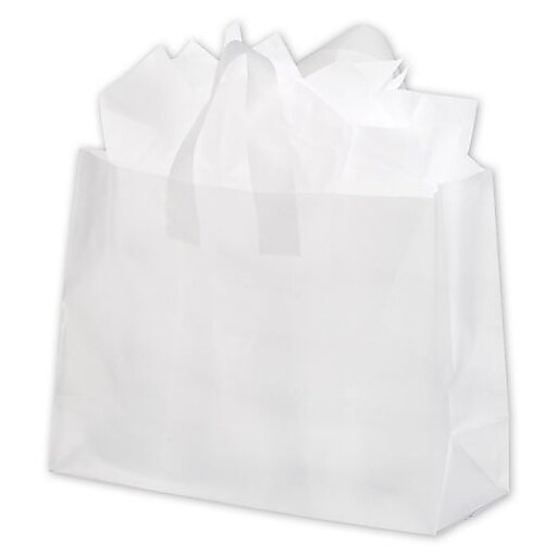 Polyethylene 12"H x 16"W x 6"D High Density Flex Loop Shopper Bags