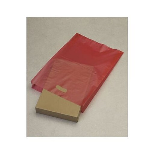HighDensity Polyethylene 21"H x 14"W x 3"D Merchandise Bags, Red, 500