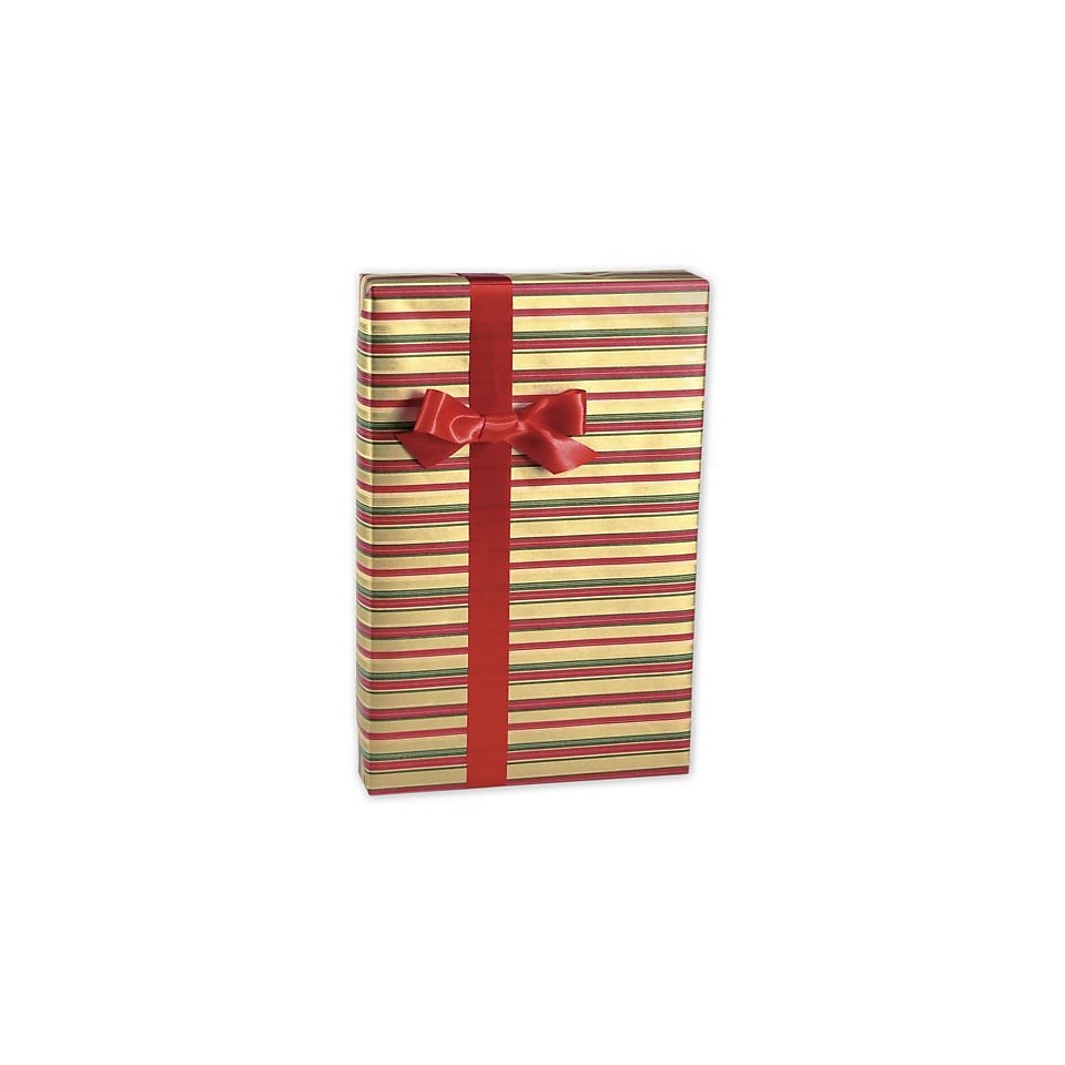 24 x 417 Holiday Classic Stripes Gift Wrap